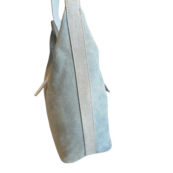 Margot New York Gaby Maxi Hobo Bag Suede Blue - Picture 3 of 7